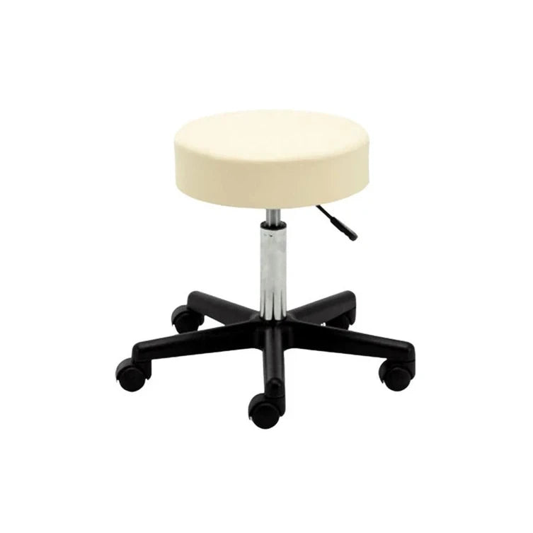 Beautician Stool Cream Seat - Black Legs