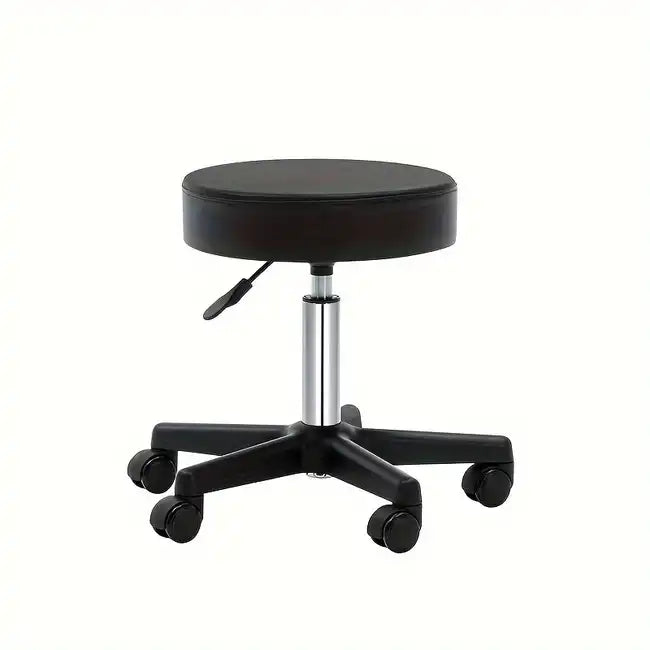 Beautician Stool Black Seat - Black Legs